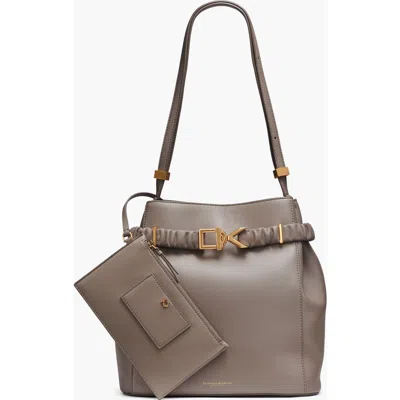 Donna Karan New York Gingham Bucket In Gray