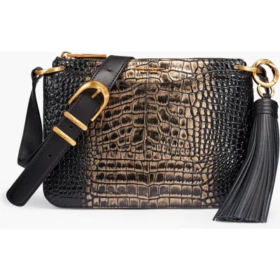 Donna Karan New York Glenwood Metallic Croco Crossbody In Multi