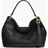 Donna Karan Glenwood Pleated Large Shoulder Handbag In Black