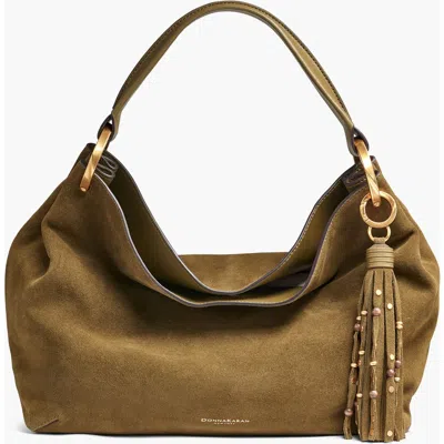 Donna Karan New York Glenwood Suede Shoulder In Green
