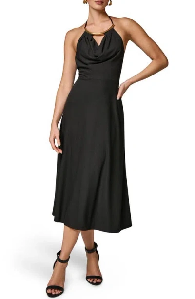 Donna Karan New York Halter Midi Dress In Black