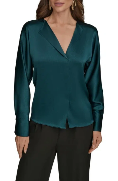 Donna Karan New York Hammered Satin Top In Multi