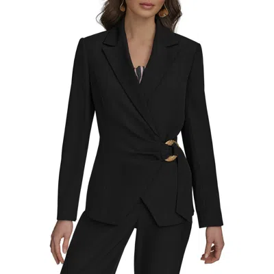 Donna Karan New York Hardware Side Tie Blazer In Black