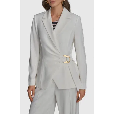 Donna Karan New York Hardware Side Tie Blazer In Cream