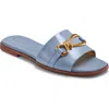 Donna Karan Haylen Hardware Slide Sandals In Blue Frost