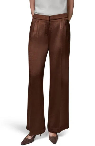 Donna Karan New York High Waist Wide Leg Pants In Brown