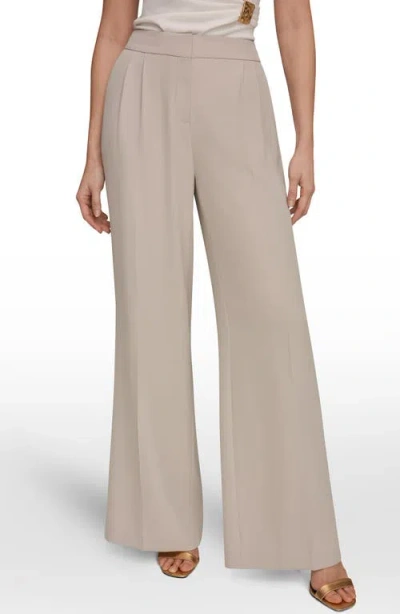 Donna Karan New York High Waist Wide Leg Pants In Brown