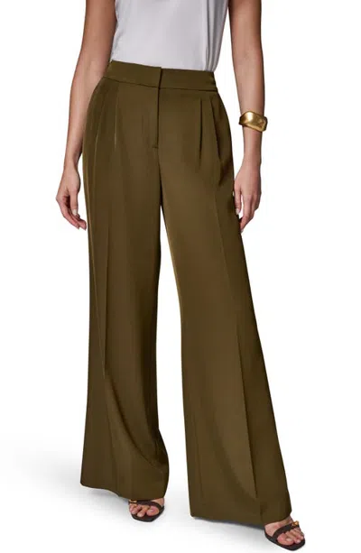Donna Karan New York High Waist Wide Leg Pants In Green