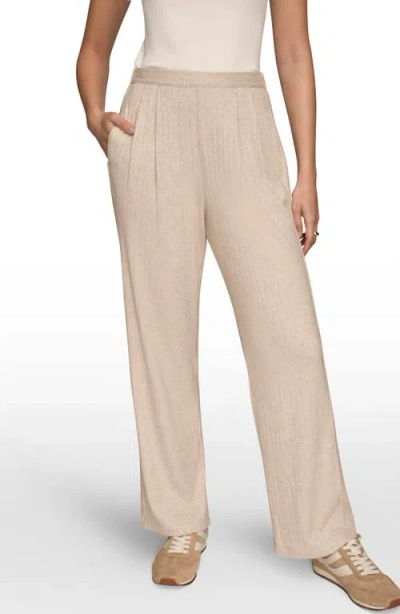 Donna Karan New York High Waist Wide Leg Pull-on Sweater Pants In Neutral
