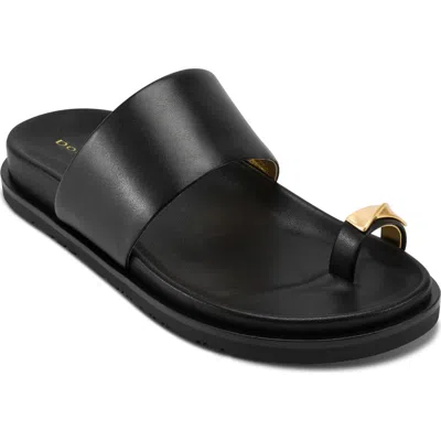 Donna Karan Hooper Toe Loop Sandal In Black