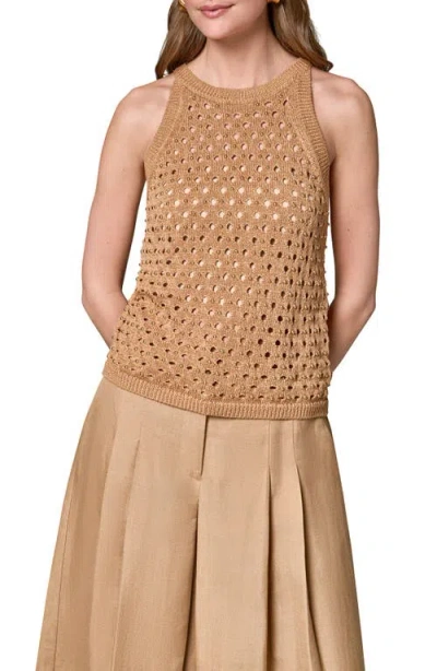 Donna Karan New York Hotfix Cotton Blend Sweater Vest In Animal Print