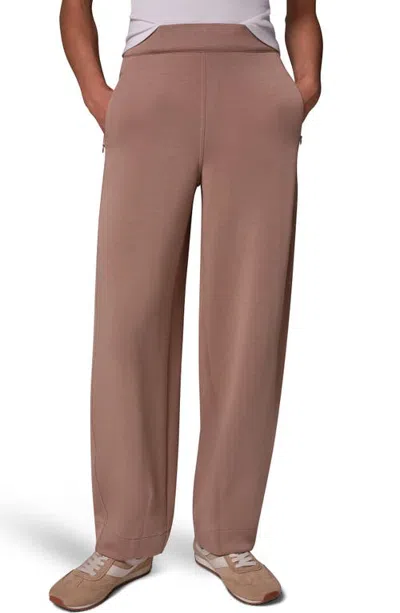 Donna Karan New York Jet Setter High Waist Barrel Leg Pants In Brown
