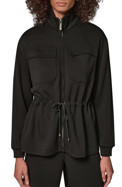 Donna Karan New York Jet Setter Mock Neck Shirtjacket In Black