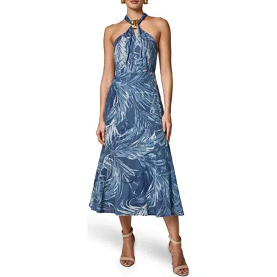 Donna Karan New York Leaf Print Hardware Detail Dress In Multi