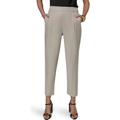 Donna Karan New York Linen Blend Straight Leg Ankle Pants In Brown