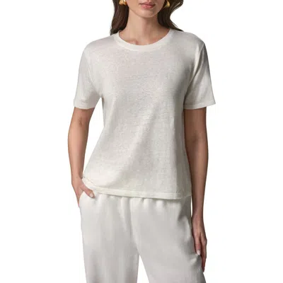 Donna Karan New York Linen Blend T-shirt In White