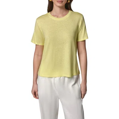 Donna Karan New York Linen Blend T-shirt In Yellow