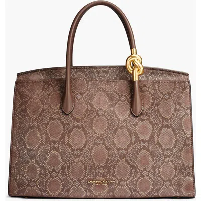 Donna Karan New York Loden Python Suede Satchel In Multi