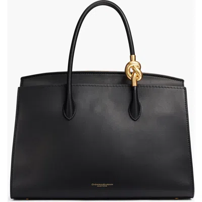 Donna Karan Loden Leather Large Satchel Handbag In Black