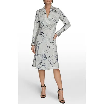 Donna Karan New York Long Sleeve Print Dress In Multi