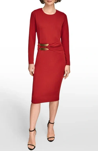Donna Karan New York Long Sleeve Sheath Dress In Multi