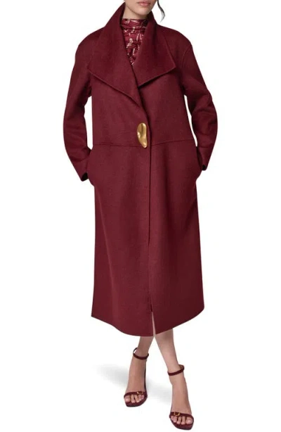 Donna Karan New York Longline Coat In Burgundy
