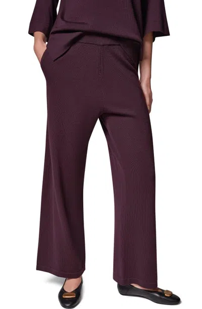 Donna Karan New York Merino Wool Wide Leg Sweater Pants In Glazed Fig