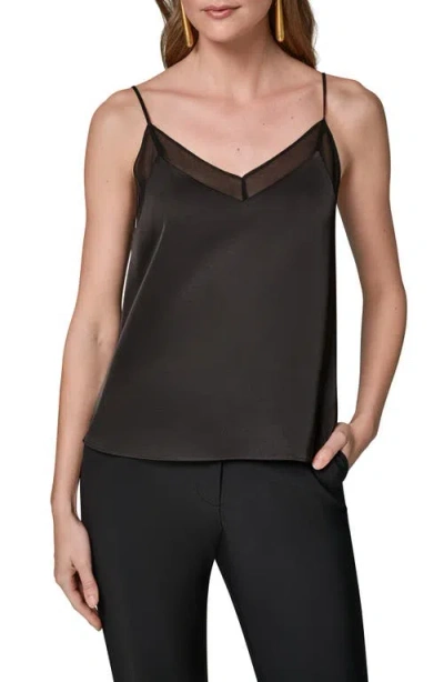 Donna Karan New York Mesh Trim Camisole In Black