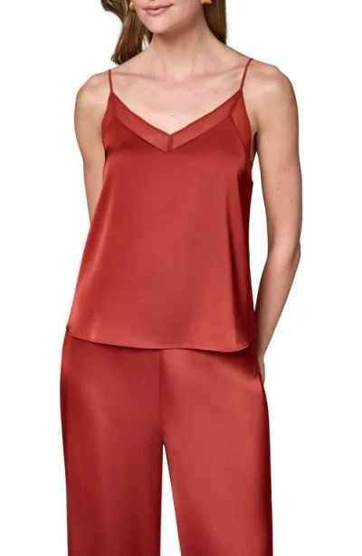 Donna Karan New York Mesh Trim Camisole In Brown