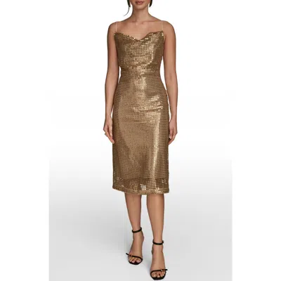 Donna Karan New York Metallic Beaded Slipdress In Blue
