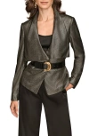 Donna Karan New York Metallic Belted Jacket In Multi
