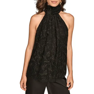 Donna Karan New York Metallic Halter Top In Multi
