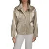 Donna Karan New York Metallic Jacket In Gold