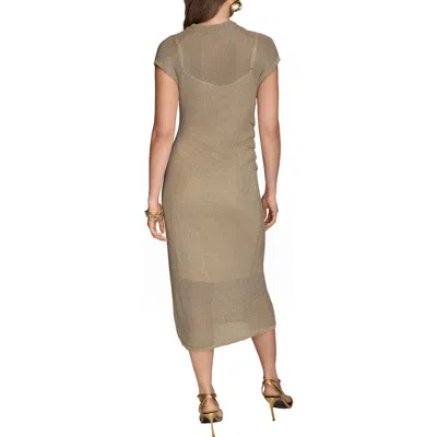 Donna Karan New York Metallic Midi Dress In Sand