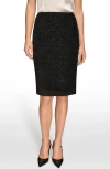 Donna Karan New York Metallic Pencil Skirt In Black
