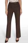 Donna Karan New York Metallic Stripe Straight Leg Pants In Brown