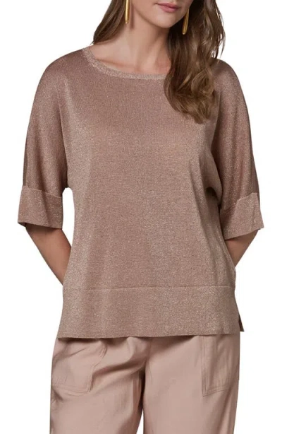 Donna Karan New York Metallic Sweater In Neutral
