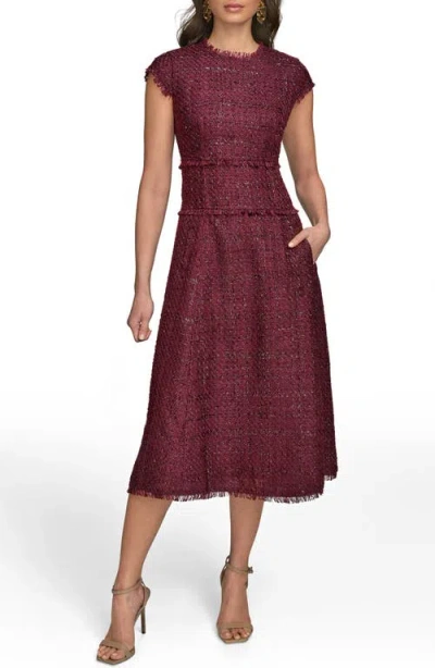 Donna Karan New York Metallic Tweed Midi Dress
