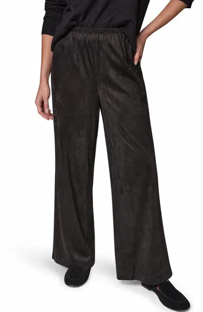 Donna Karan New York Microsuede Mid Rise Wide Leg Pants In Black
