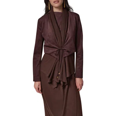 Donna Karan New York Mixed Media Faux Suede Jacket In Burgundy