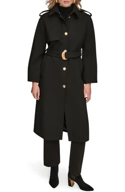 Donna Karan New York Modern Crepe Trench Coat In Black