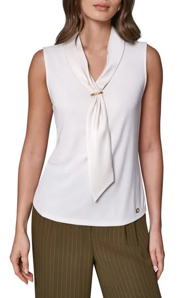 Donna Karan New York Necktie Sleeveless Top In Gray