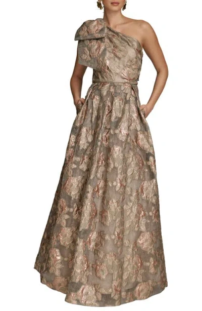 Donna Karan New York One-shoulder Metallic Jacquard Gown