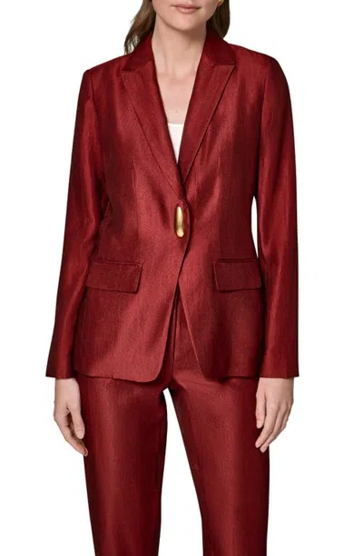 Donna Karan New York One-button Blazer In Red