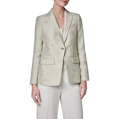 Donna Karan New York One-button Peak Lapel Jacquard Blazer In Gray
