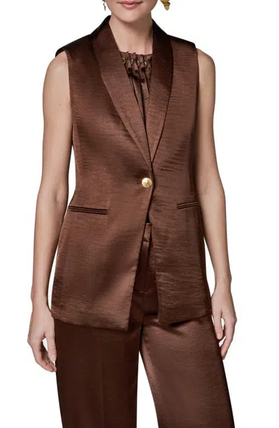 Donna Karan New York One-button Vest In Brown