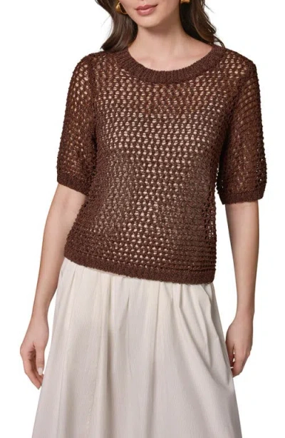 Donna Karan New York Open Knit Crewneck Sweater In Multi