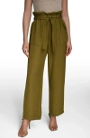 Donna Karan New York Paperbag Waist Straight Leg Pants In Green