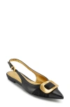 Donna Karan Perilynn Pointed Toe Slingback Flat In Black
