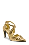 Donna Karan New York Phia Ankle Strap Pointed Toe Pump In Gold